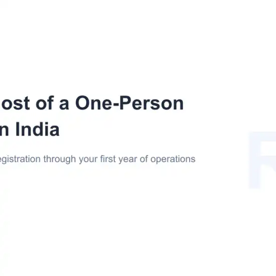 One-Person Business Cost in India Featured Image